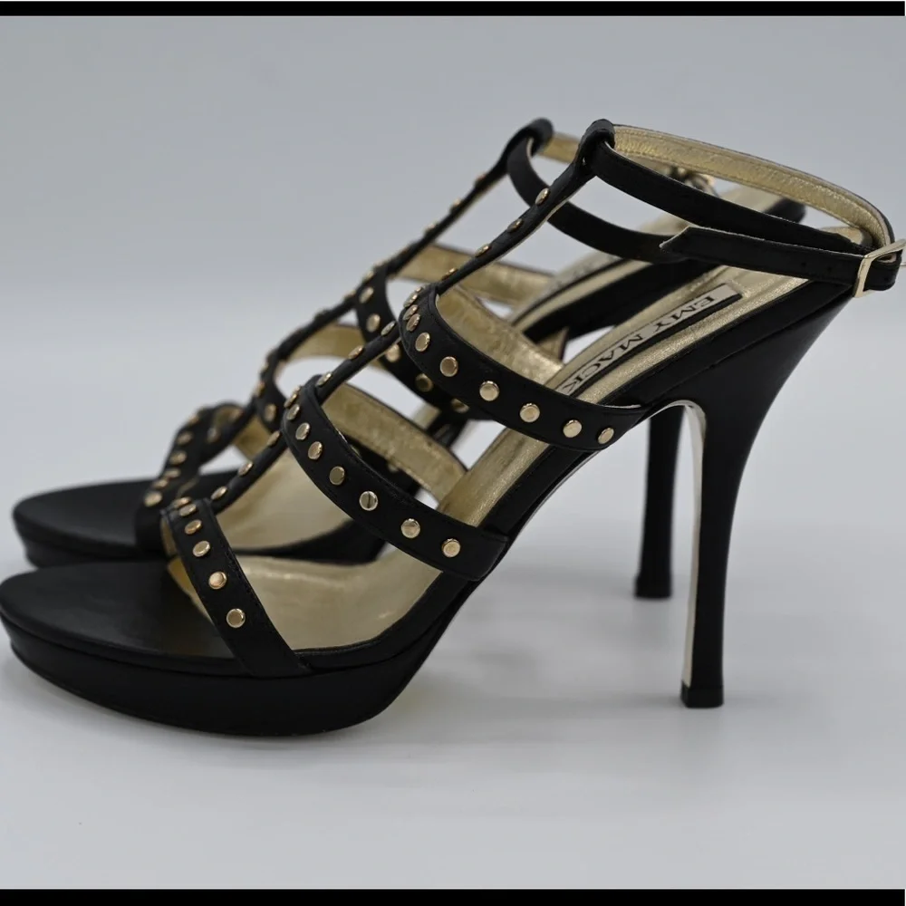 Emy Mack Karlotta Platform Sandal Nappa Black Sz 8